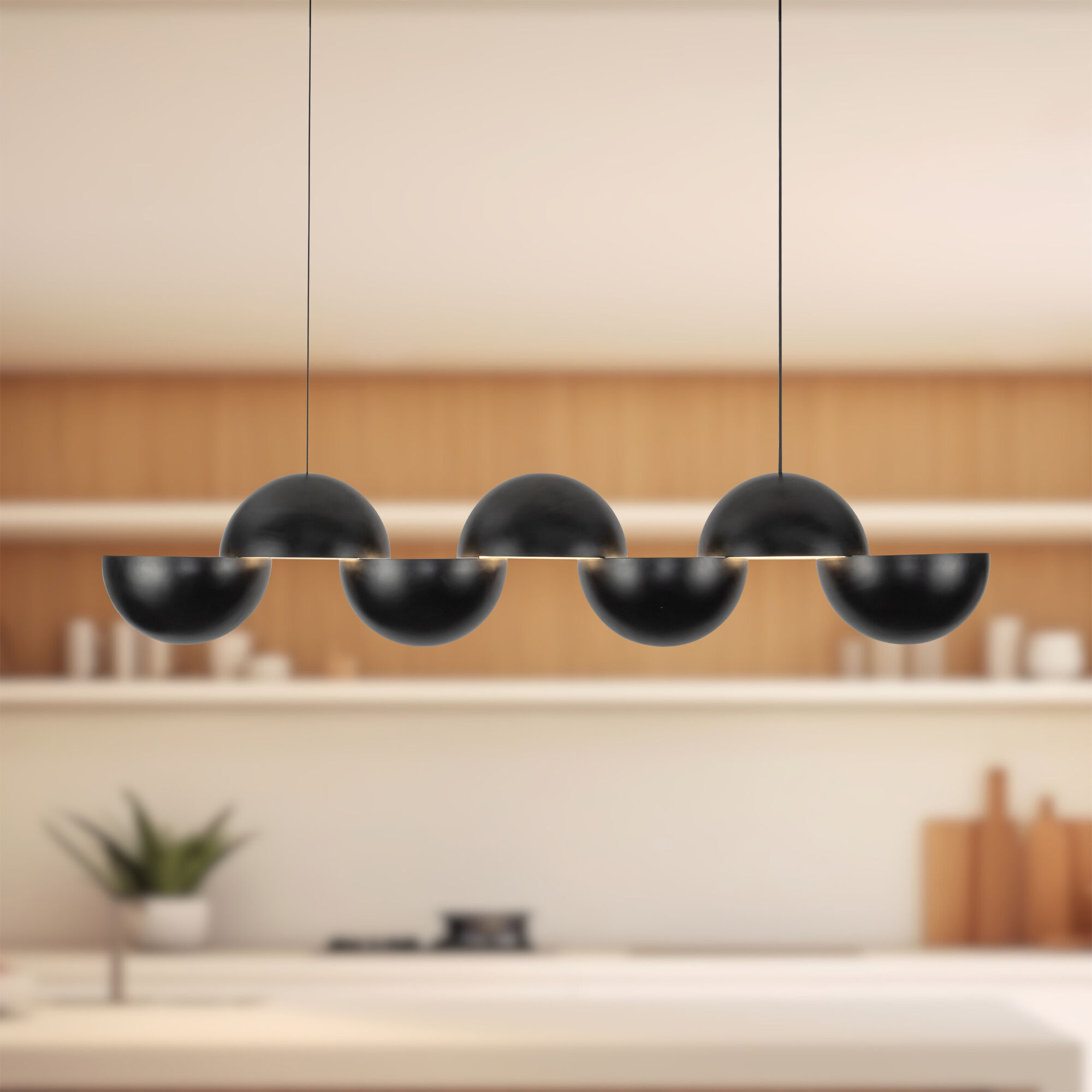 Void 41 inch Black Linear Pendant Ceiling Light