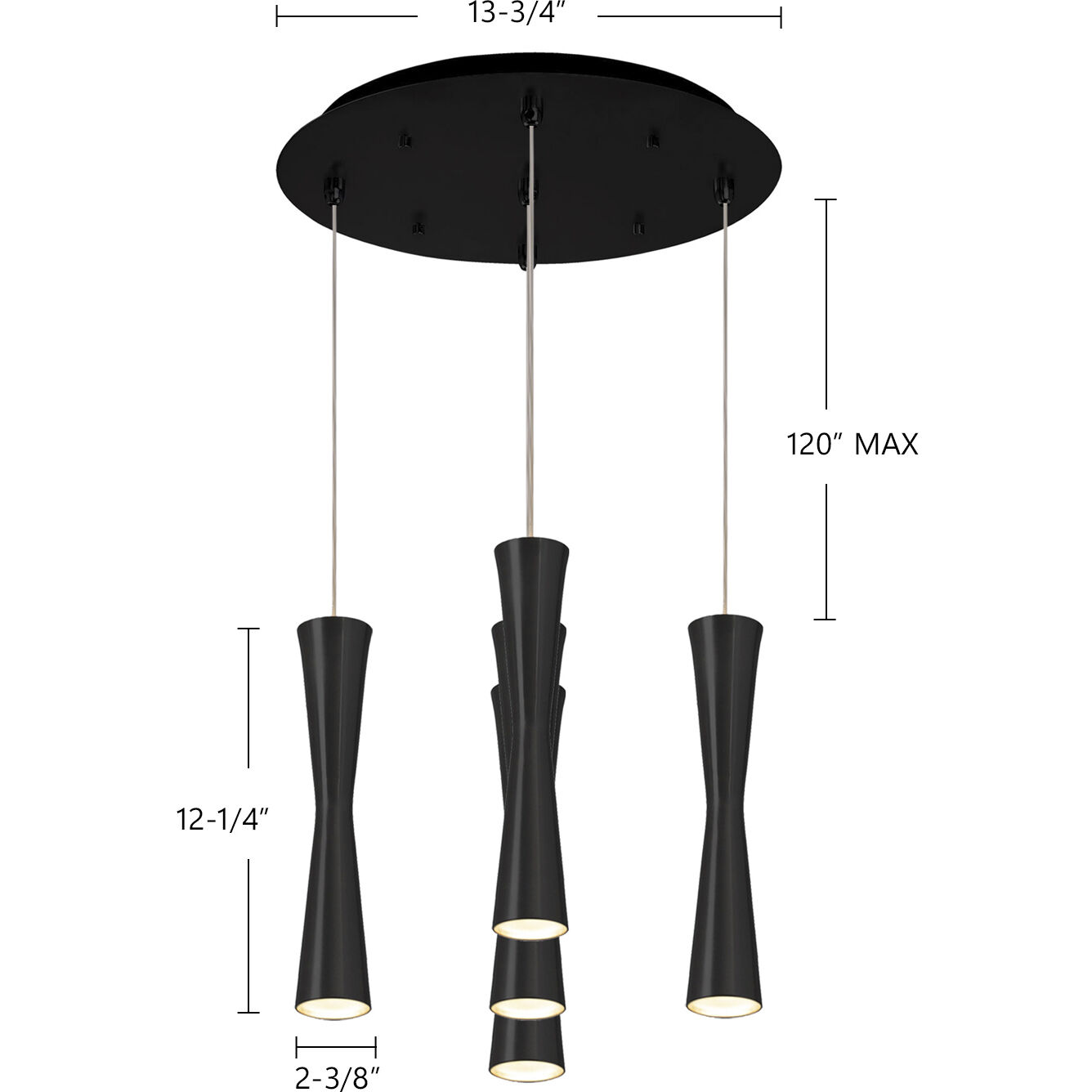 Robson Multi Pendant Ceiling Light in Brushed Nickel