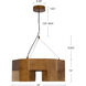 Bosco 24.25 inch Natural Oak Chandelier Ceiling Light