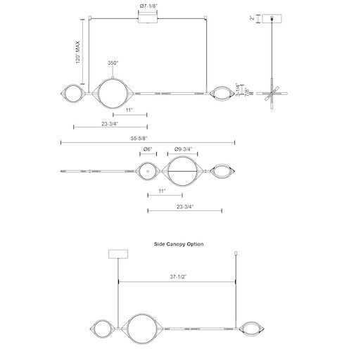Serif LED 55.63 inch Black Linear Pendant Ceiling Light