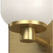 Nola 1 Light 3.63 inch Brushed Gold Wall Sconce Wall Light in Glossy Opal Glass Shade
