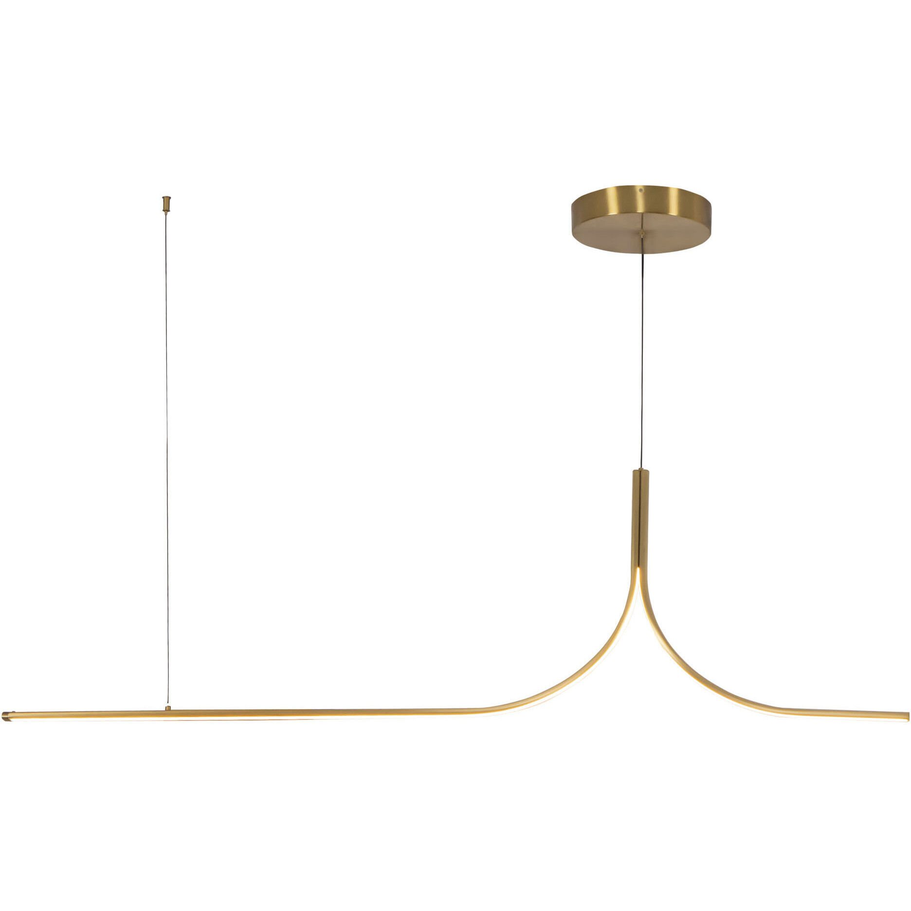 Thread 59.13 inch Brushed Gold Linear Pendant Ceiling Light in Universal Voltage