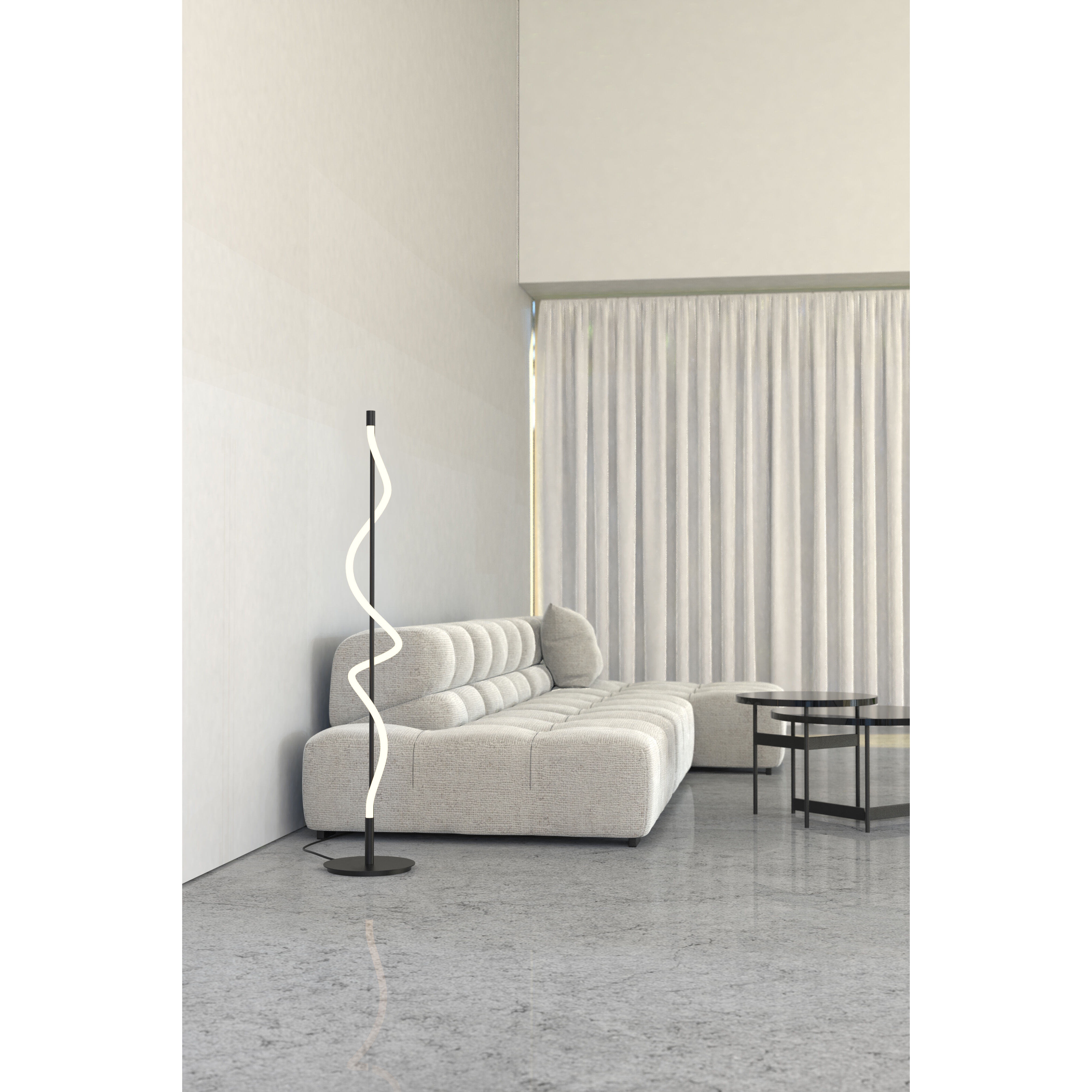 Cursive 60 inch 20.00 watt Black Floor Lamp Portable Light