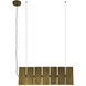 Domino Linear Pendant Ceiling Light in Vintage Brass