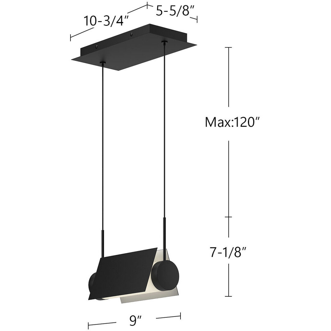 Phoenix LED 9 inch Black/White Linear Pendant Ceiling Light