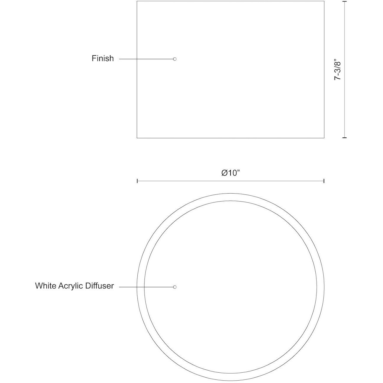 Mousinni LED 10 inch Black Flush Mount Ceiling Light