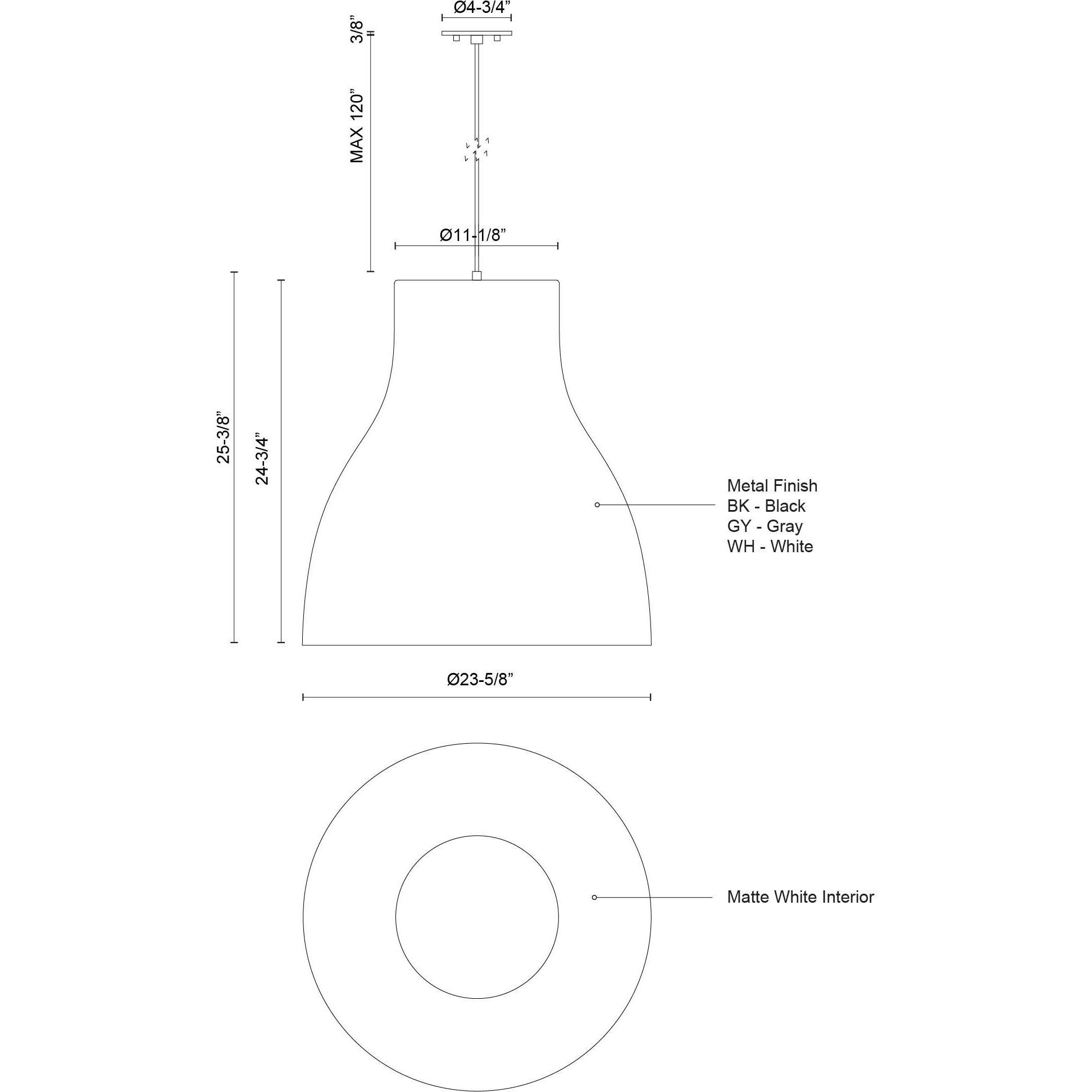 Cradle 1 Light 23.63 inch White Pendant Ceiling Light