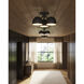 Fosso 3 Light 17 inch Black Semi-Flush Mount Ceiling Light