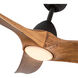 Baylor 60 inch Matte Black and Natural Wood Ceiling Fan
