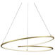 Twist LED 32 inch Antique Brass Pendant Ceiling Light