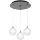 Bolla LED 11.88 inch Chrome Multi Pendant Ceiling Light in Clear Glass + Interior Opal Glass