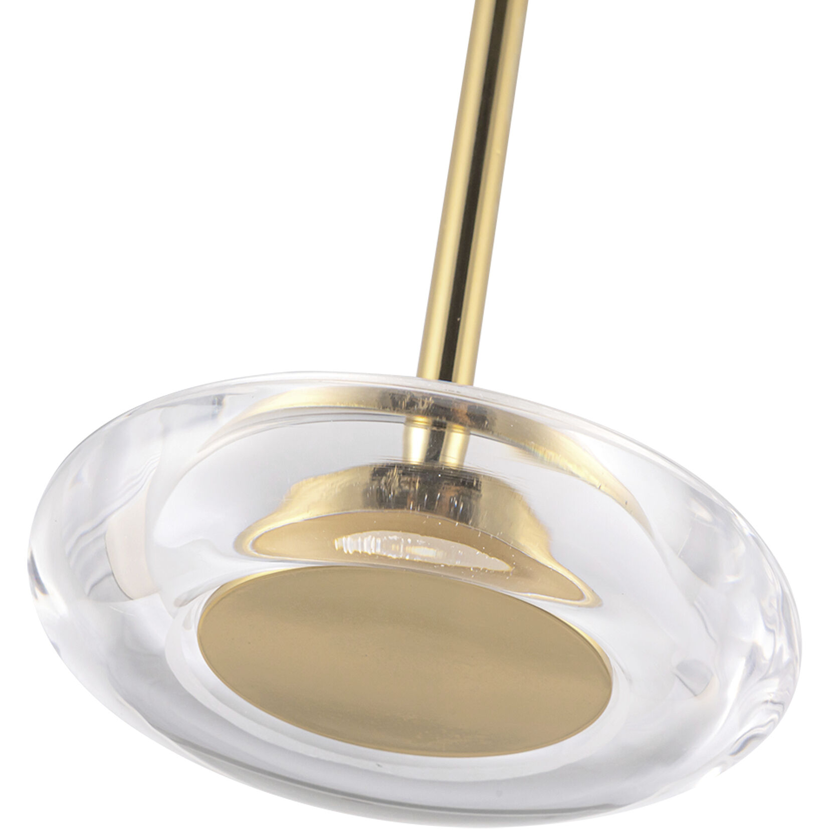 Stephord LED 4 inch Metallic Brass/Clear Glass Pendant Ceiling Light in Clear Glass Shade