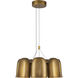 Bell 19.38 inch Vintage Brass Chandelier Ceiling Light