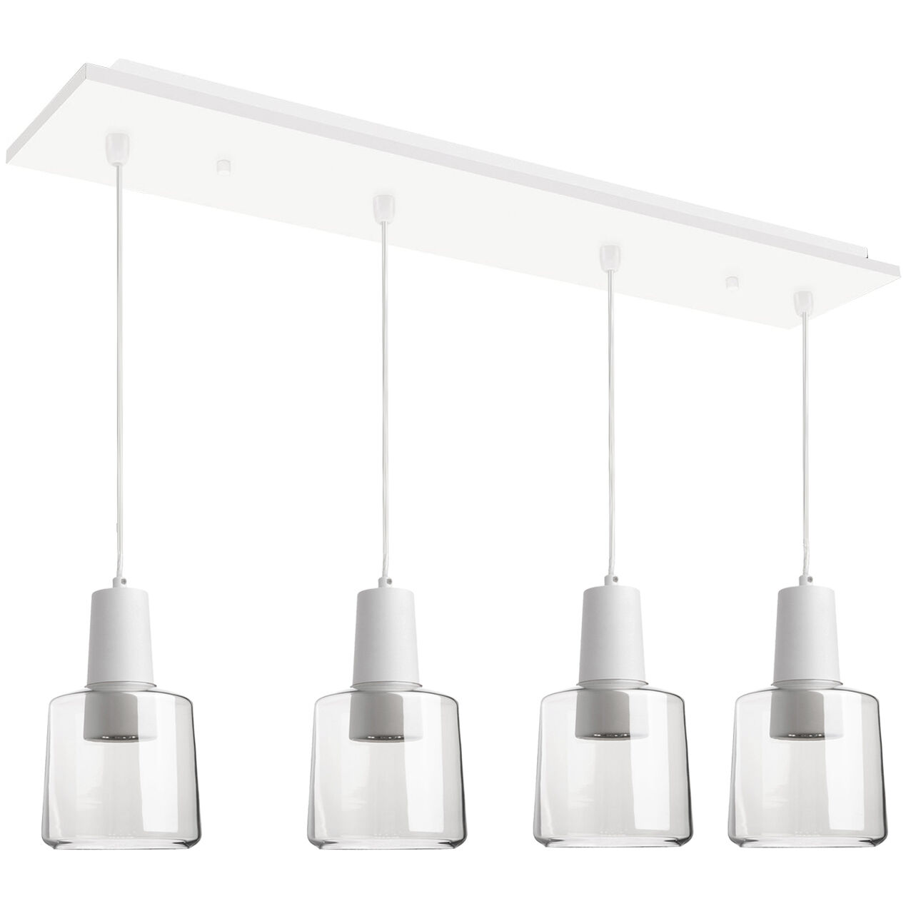 Samson Multi Pendant Ceiling Light in White, Clear