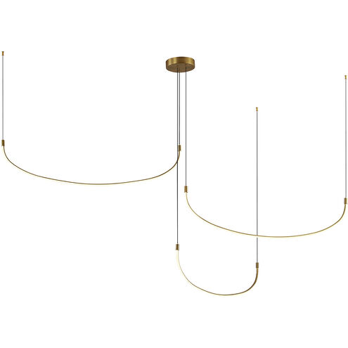 Talis LED 90.25 inch Brushed Gold Multi-Pendant Ceiling Light
