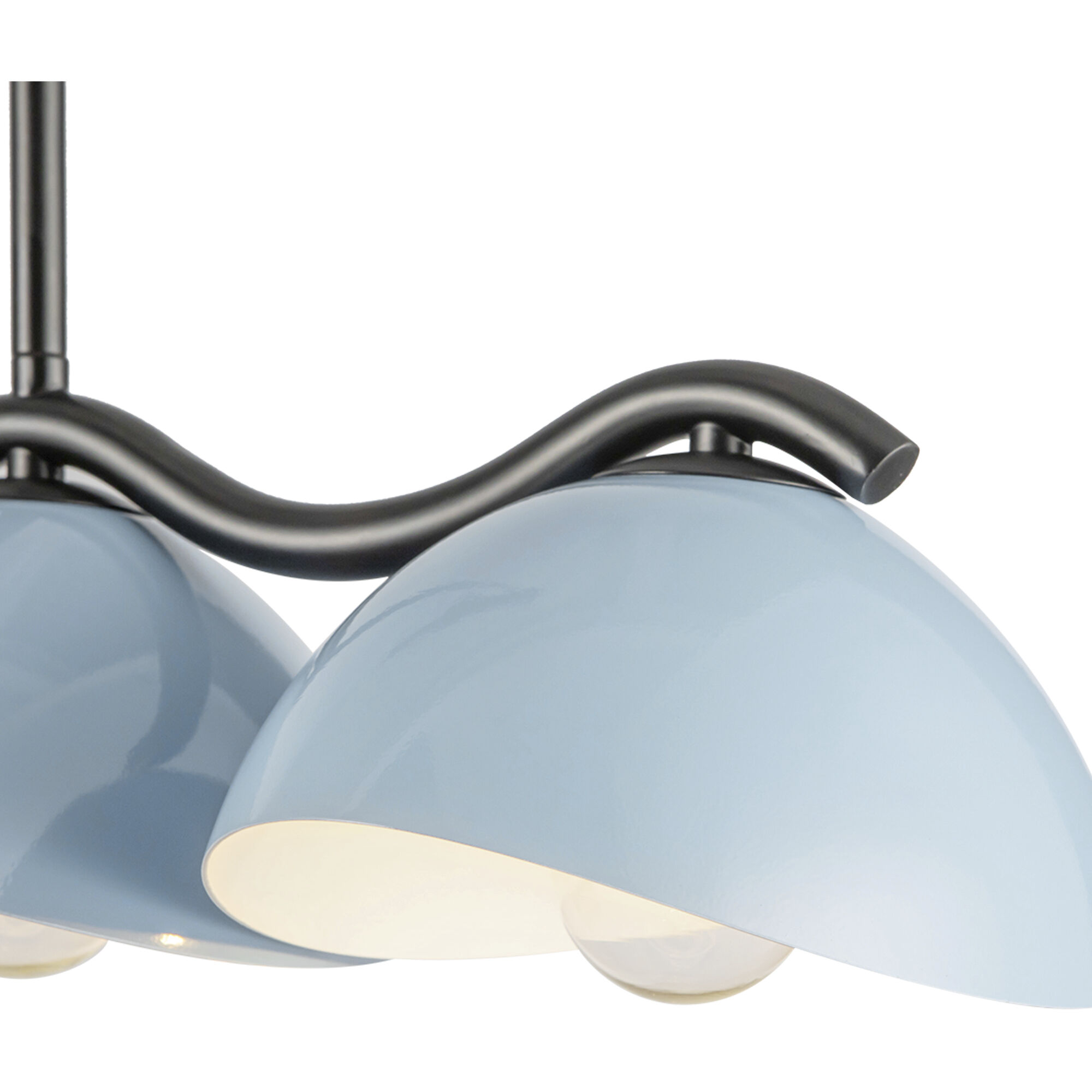 Atlas 7 Light 42.38 inch Black/Cerulean Linear Pendant Ceiling Light in Black and Cerulean