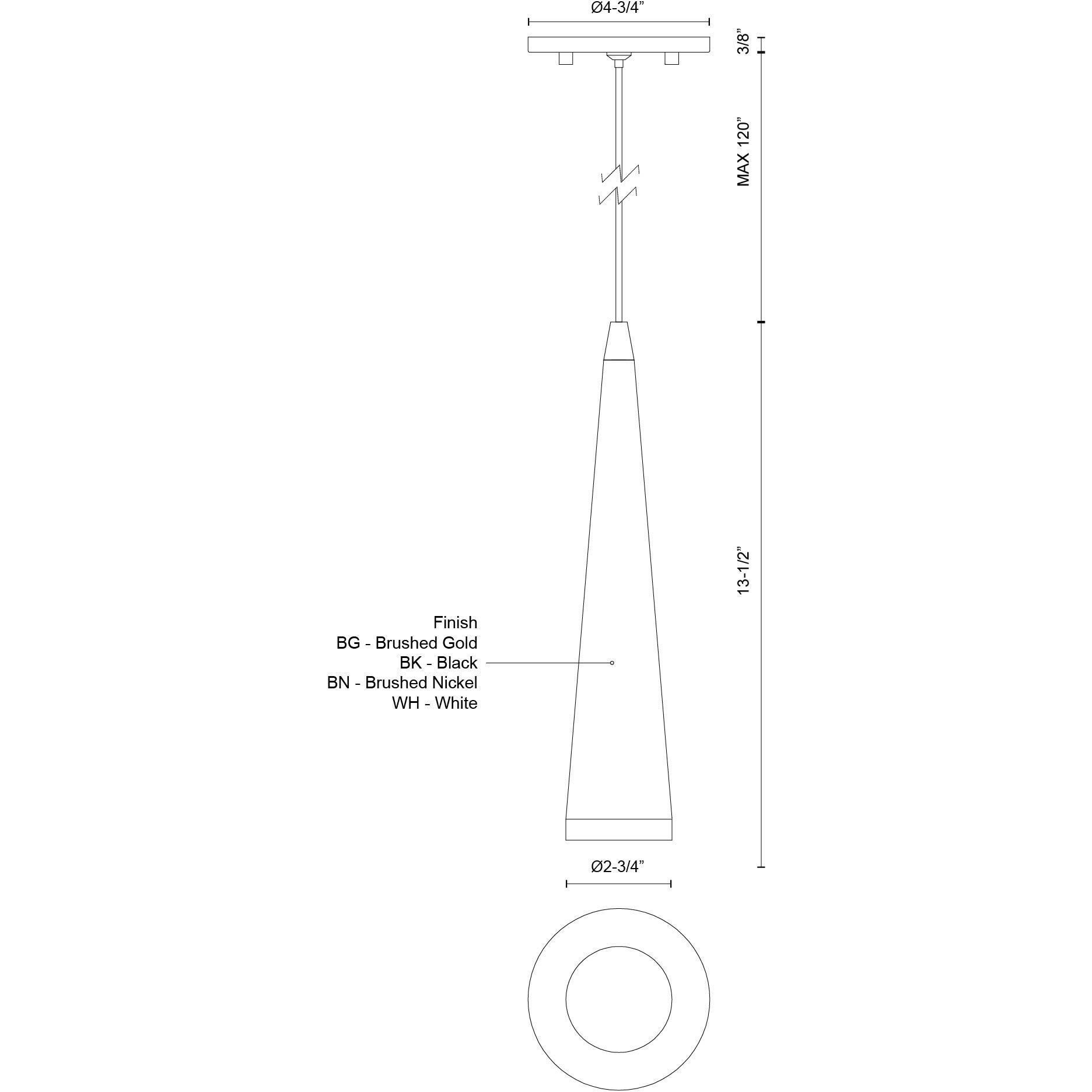 Mina Pendant Ceiling Light in Brushed Gold