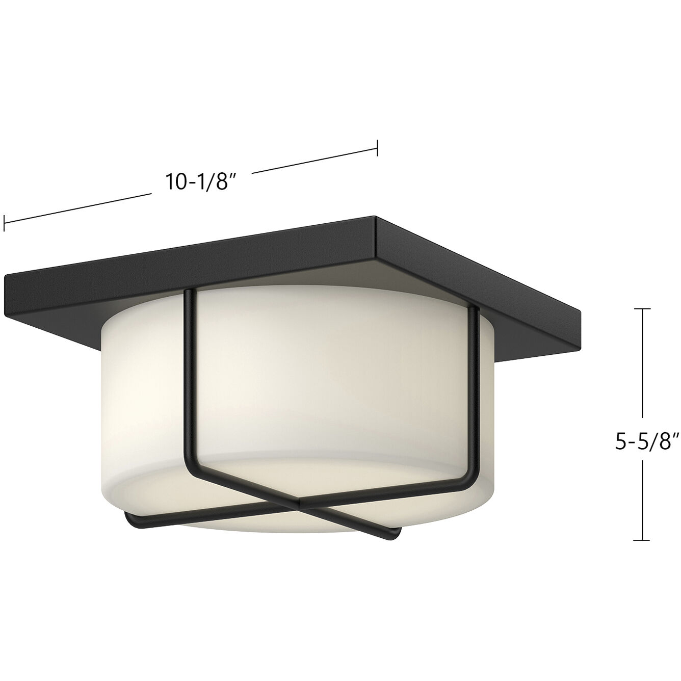 Reglao LED 10.13 inch Black/Opal Glass Flush Mount Ceiling Light