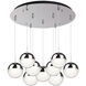 Pluto LED 18.13 inch Chrome Multi Pendant Ceiling Light