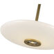 Kyoto Pendant Ceiling Light in Vintage Brass, Glossy Opal Glass Shade