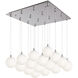 Bolla Multi Pendant Ceiling Light in Chrome, Opal Glass