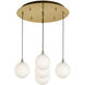 Bolla LED 15.75 inch Brushed Gold Multi Pendant Ceiling Light in Opal Glass
