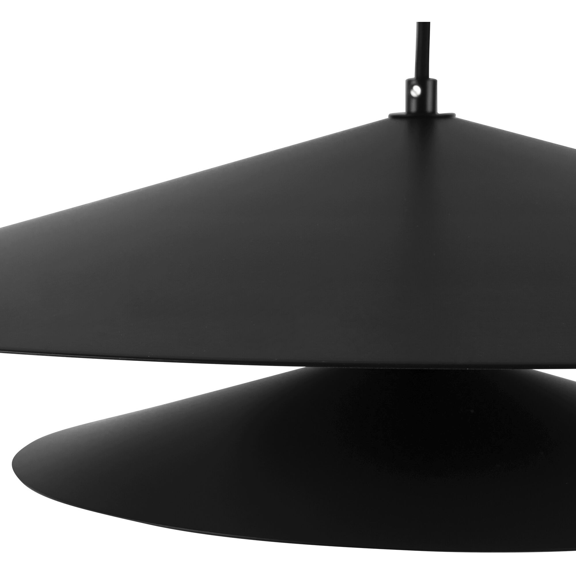 Cruz Pendant Ceiling Light in Metal - Black and White, Spun Aluminum Shade