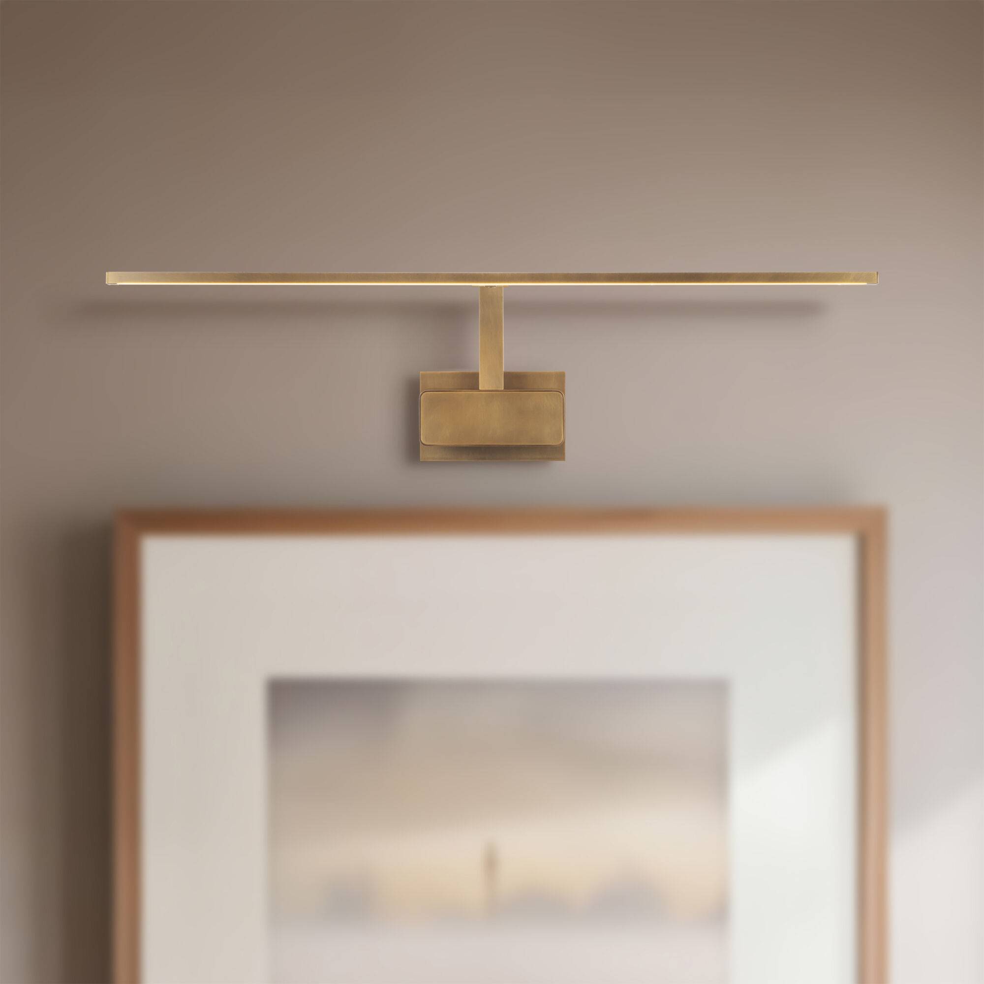 Vega 31 watt 34 inch Vintage Brass Wall/Picture Light Wall Light in Universal Voltage