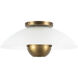 Umbra 1 Light 14 inch Vintage Brass Semi-Flush Mount Ceiling Light in Opal Glass Shade