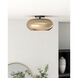 Trinity LED 14.25 inch Black Semi-Flush Mount Ceiling Light in Copper Glass