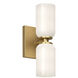Nola Wall Sconce Wall Light in Brushed Gold, Glossy Opal Glass Shade
