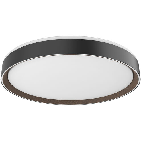 Essex LED 19.75 inch Black and Walnut Flush Mount Ceiling Light