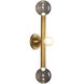 Reese 4.38 inch Vintage Brass Bath Vanity Light Wall Light in Smoked Glass