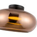 Trinity LED 14.25 inch Black Semi-Flush Mount Ceiling Light in Copper Glass