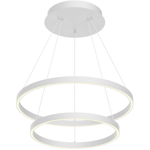 Cerchio LED 23.63 inch White Chandelier Ceiling Light