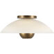 Umbra 1 Light 14 inch Vintage Brass Semi-Flush Mount Ceiling Light in Opal Glass Shade