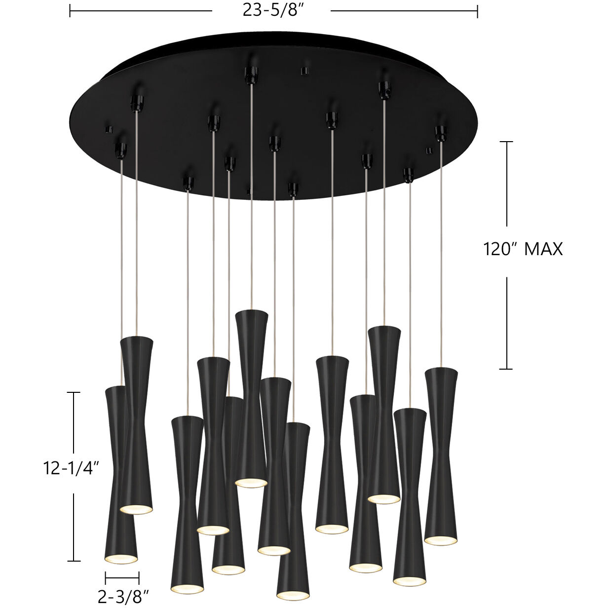Robson Multi Pendant Ceiling Light in Brushed Nickel