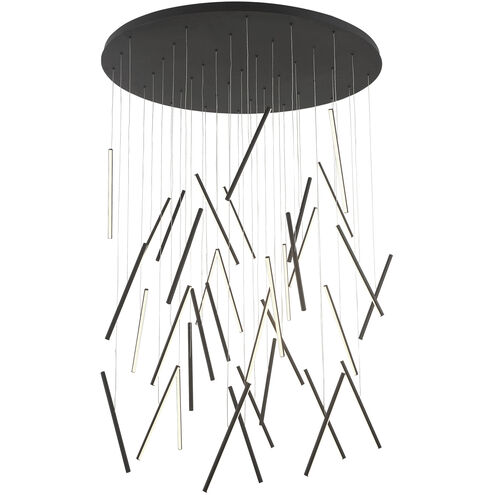 Chute LED 50 inch Black Multi-Pendant Ceiling Light
