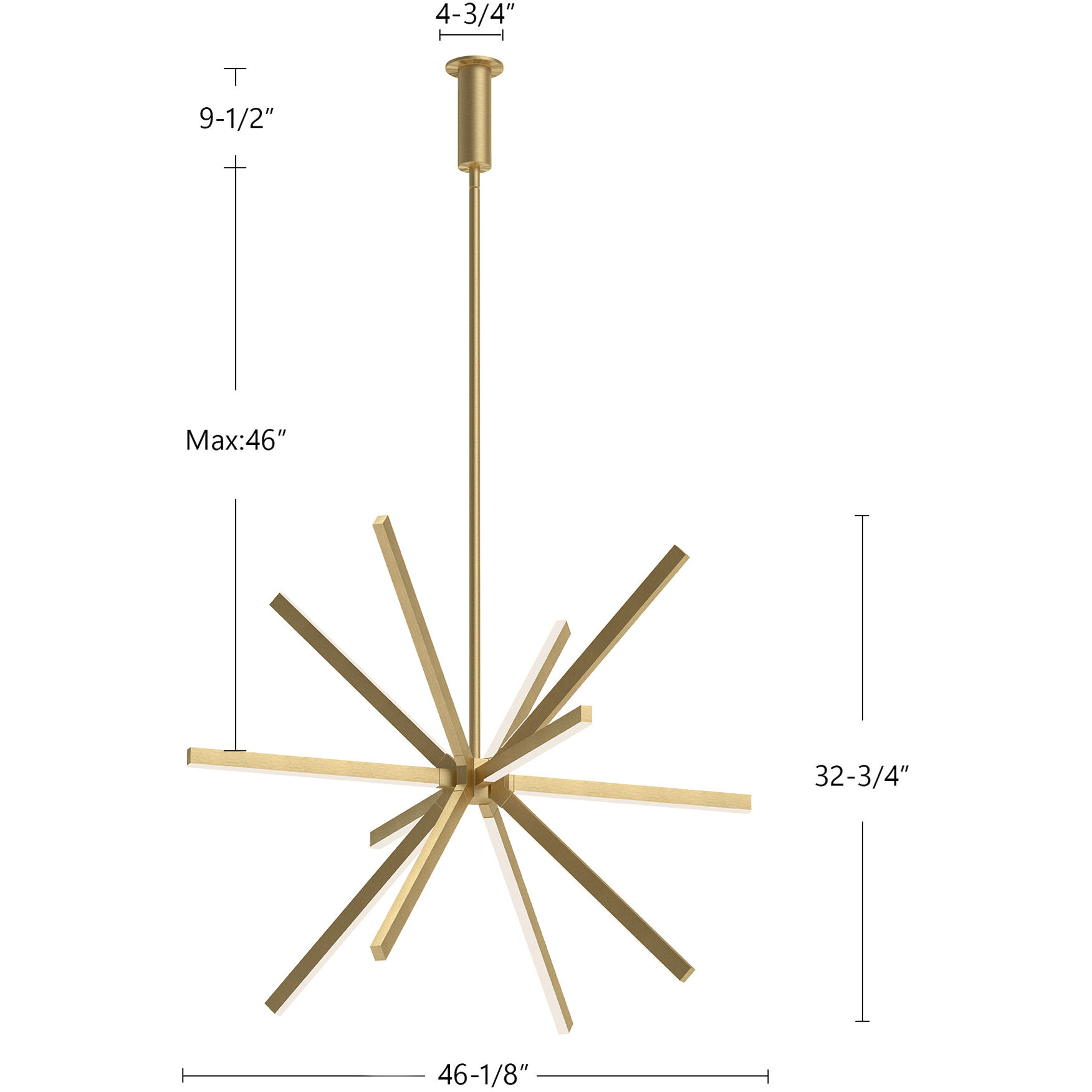 Sirius LED 46.13 inch Brushed Nickel Chandelier Ceiling Light