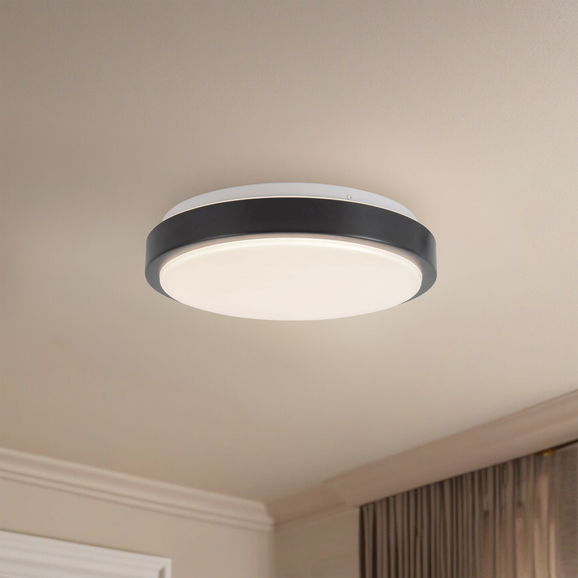Yanis 11.88 inch Black Flush Mount Ceiling Light