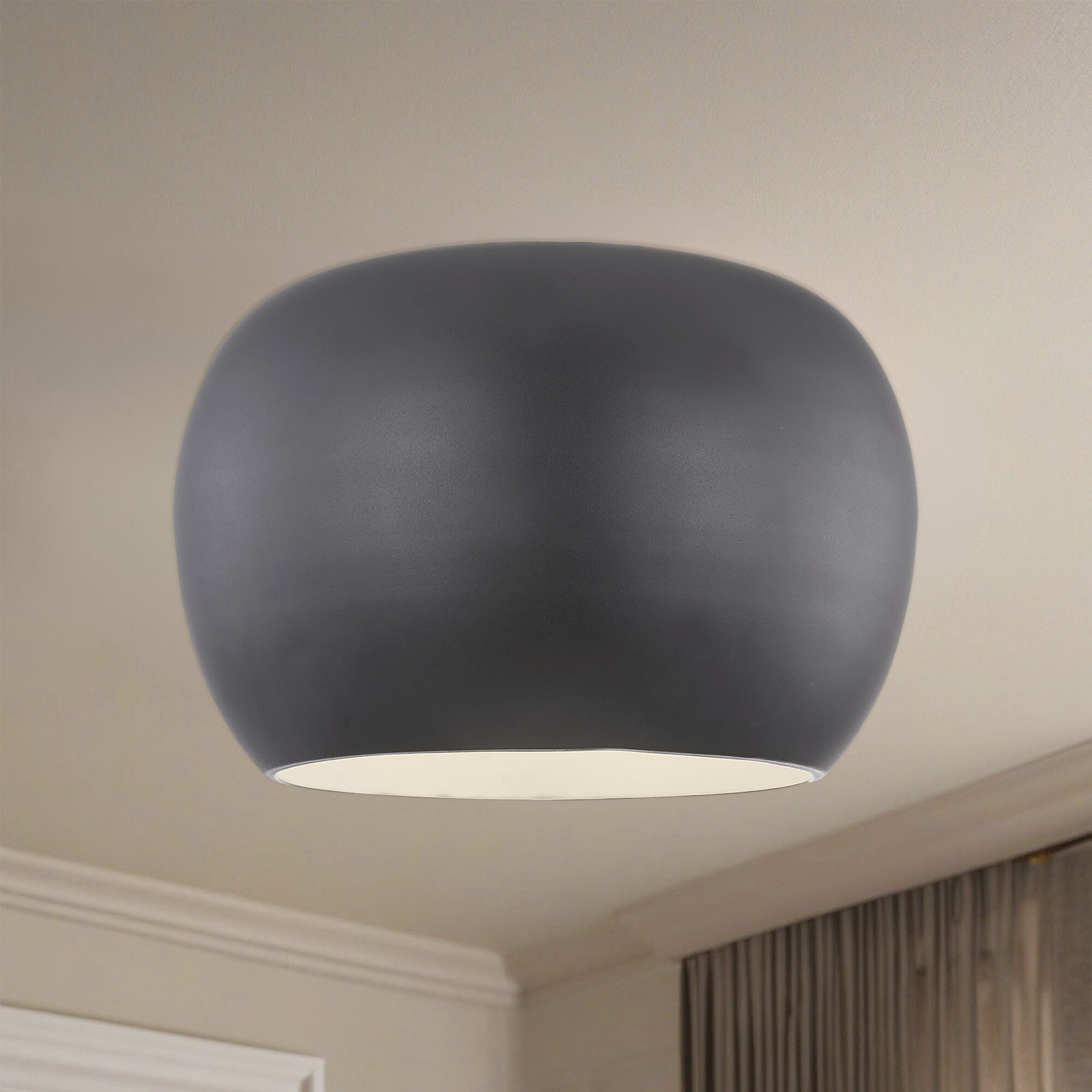 Croft LED 13.5 inch Black/White Flush Mount Ceiling Light