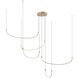 Talis LED 70.5 inch Brushed Gold Multi Pendant Ceiling Light