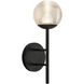 Claremont LED 13 inch Black Exterior Wall in Clear Ribbed Glass