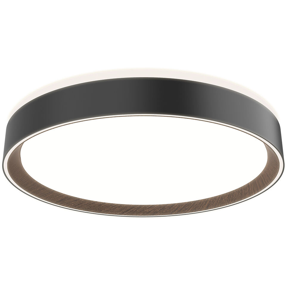 Essex LED 15.75 inch Black/Walnut Flush Mount Ceiling Light in Black and Walnut