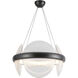 Taurus LED 22.13 inch Urban Bronze/Clear Ribbed Glass Chandelier Ceiling Light