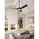 Baylor 60 inch Matte Black and Dark Walnut Ceiling Fan