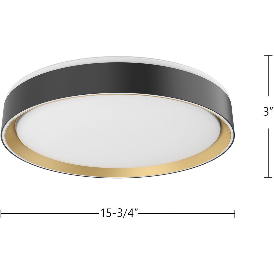 Essex LED 15.75 inch White/Walnut Flush Mount Ceiling Light in White and Walnut