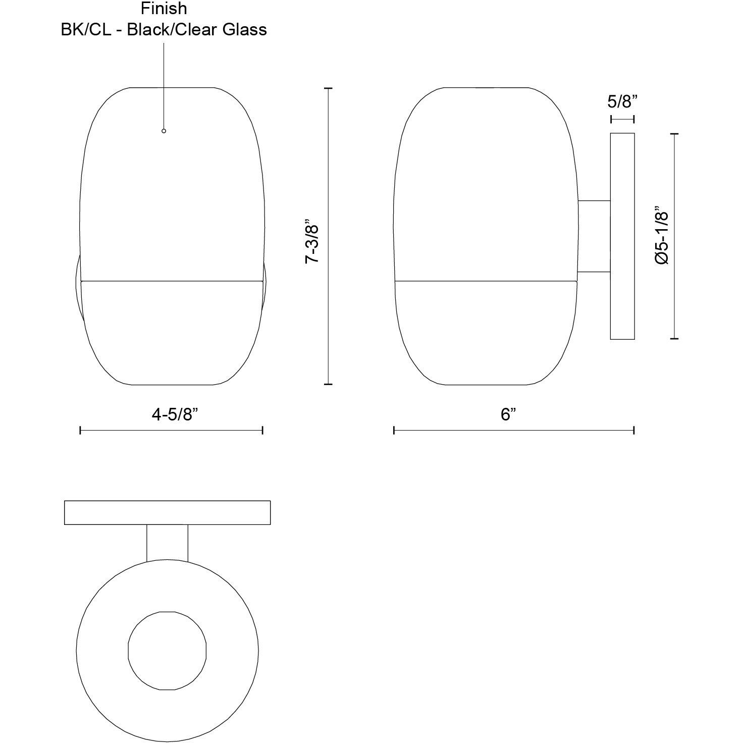 Yara LED 7.38 inch Black Exterior Wall