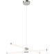 Akari LED 35.5 inch Brushed Nickel Chandelier Ceiling Light
