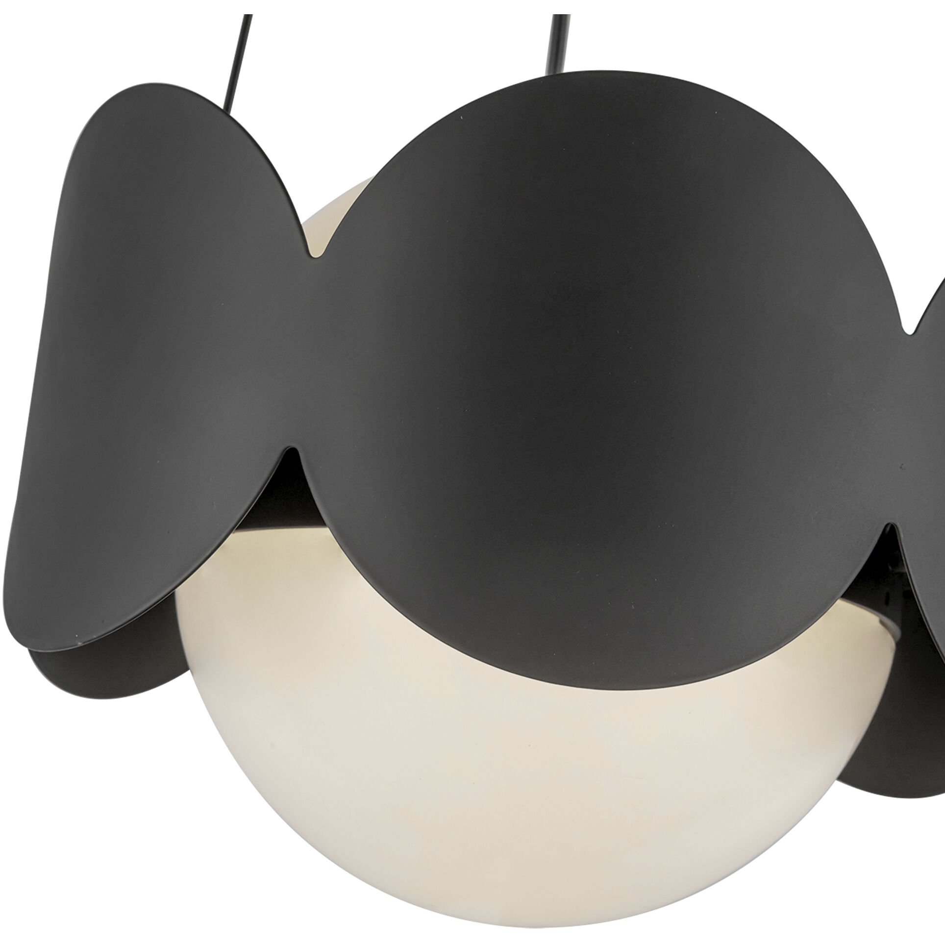 Ciel 1 Light 10.13 inch Black/Opal Glass Chandelier Ceiling Light